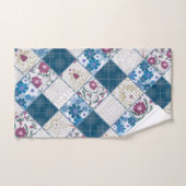 ファブリックスクラップの青いファッショナブルなパターン バスタオルセット (ハンドタオル)