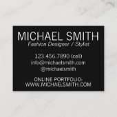 ファブリックストアのネオンサイン衣装ファッションデザイナー 名刺 (裏面)