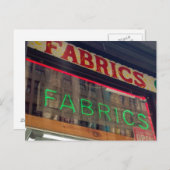 ファブリックストアネオンサイン衣料品地区ニューヨーク ポストカード (正面/裏面)
