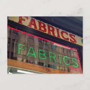 ファブリックストアネオンサイン衣料品地区ニューヨーク ポストカード