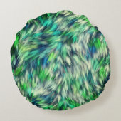 ファブリックテクスチャグリーンファーデザイン-68745 ラウンドクッション (裏面)