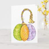 ファブリックパンプキン カード (黄色い花)