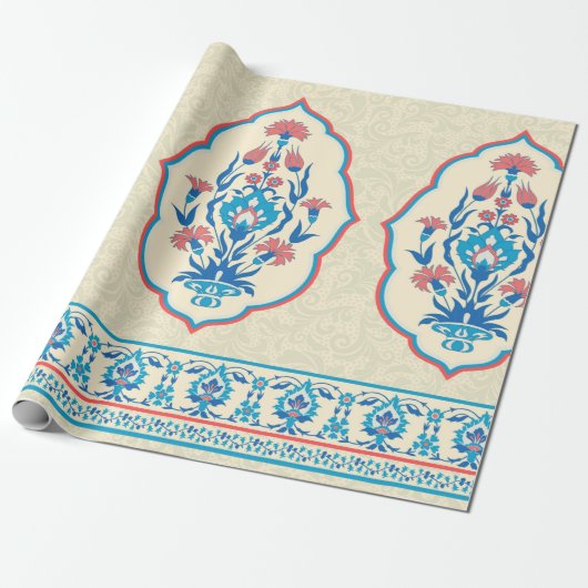 ファブリックフローラのエスニックスタイル ラッピングペーパー (アンロールド)