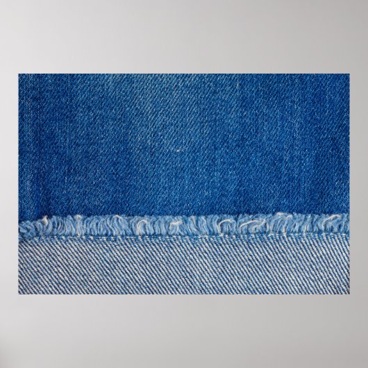 ファブリックブルージーンズ背景、デニムテクスチャ ポスター (正面)