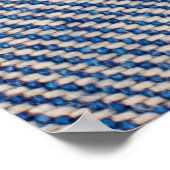 ファブリックブルージーンズ背景、デニムテクスチャ ポスター (角)