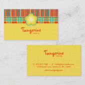 ファブリック名刺プレイドストライプ黄色 名刺 (正面/裏面)