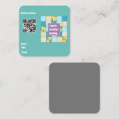 ファブリック工芸品名刺 スクエア名刺 (正面/裏面)