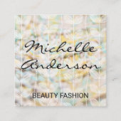 ファブリック材料 |植物のドードルパターン スクエア名刺 (正面)