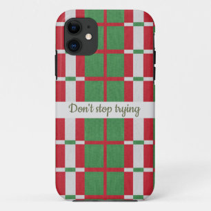 ファブリック緑の赤いiPhoneケース iPhone 11 ケース
