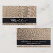 ファブリック・ラインのスレッディングおよびレザープリント 名刺 (正面/裏面)
