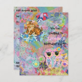 ファブリック·ワンダーランド誕生パーティーの招待 招待状 (正面/裏面)