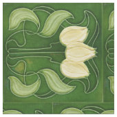 ファブリック – ヴィンテージホワイトチューリップ半レンガ回転 (クローズアップ)