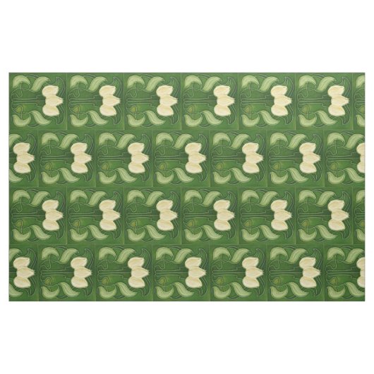 ファブリック – ヴィンテージホワイトチューリップ半レンガ回転 (ファットクウォーター)