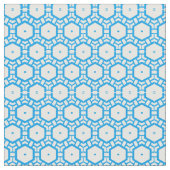 ファブリック – 六角形（青と白） (クローズアップ)