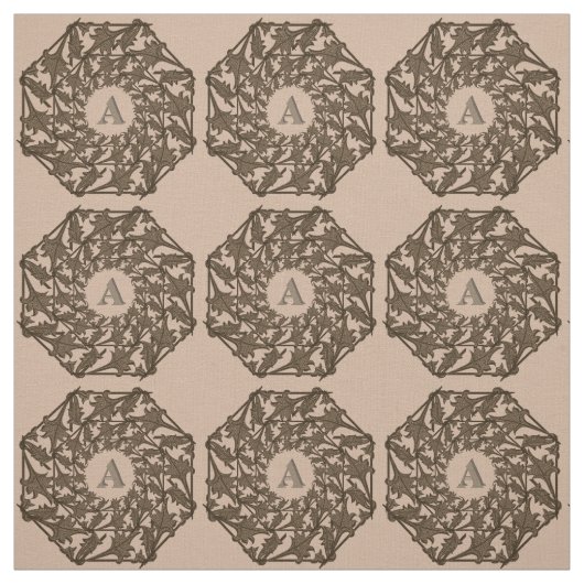 ファブリック – 織葉りイニシャル (見本)