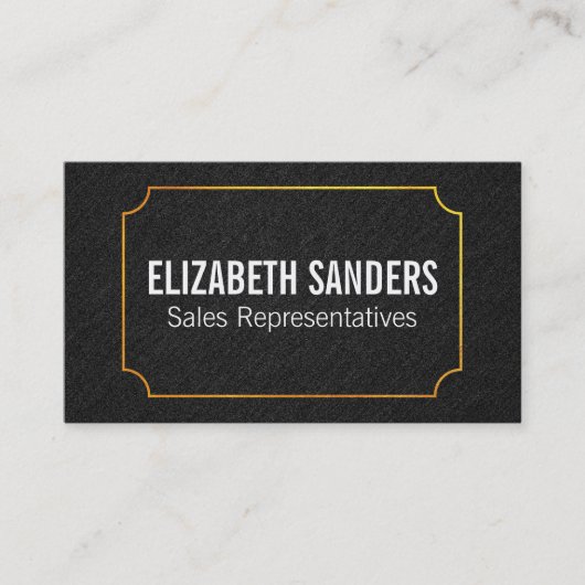 ファブリック/金ゴールド・フレーム 名刺 (正面)