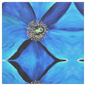 ファブリック – 青いポピー抽象芸術 (クローズアップ)