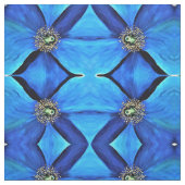 ファブリック – 青いポピー抽象芸術 (見本)