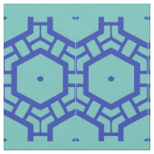 ファブリック – 青色の六角形の列 (クローズアップ)