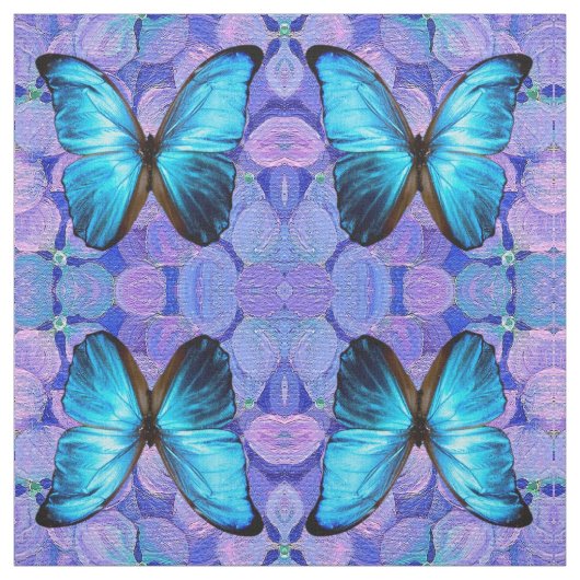ファブリック – Blue Butterfly on Hydrangea (見本)
