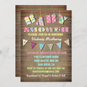 ファブリッ素朴クシャビーシックベビーシャワー招待状 招待状 (正面/裏面)