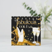 ファブルシャンパンパーティーグリッター金ゴールドハイヒール 招待状 (スタンド正面)