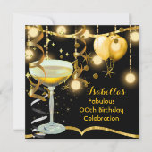 ファブルシャンパン金ゴールドお祝いパーティー 招待状 (正面)