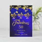 ファブルースアニュエージ誕生日ブルーバラ金ゴールド 招待状 (スタンド正面)