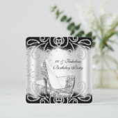 ファブルースシルバーグリッターハイヒール誕生日2 招待状 (スタンド正面)