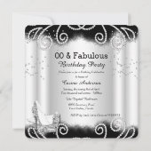 ファブルースシルバーグリッターハイヒール誕生日2 招待状 (裏面)