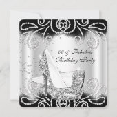 ファブルースシルバーグリッターハイヒール誕生日2 招待状 (正面)