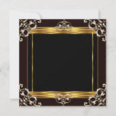 ファブルースディバデコレディ金ゴールドブラック50th誕生日 招待状 (裏面)