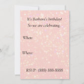 ファブルーズフォーティピンクスターズ金ゴールド紙吹雪誕生日 招待状 (裏面)