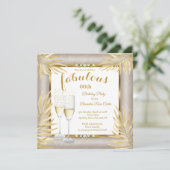 ファブルーズベージュ金ゴールドパームスシャンパーニュパーティー 招待状 (スタンド正面)