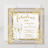 ファブルーズベージュ金ゴールドパームスシャンパーニュパーティー 招待状 (正面)
