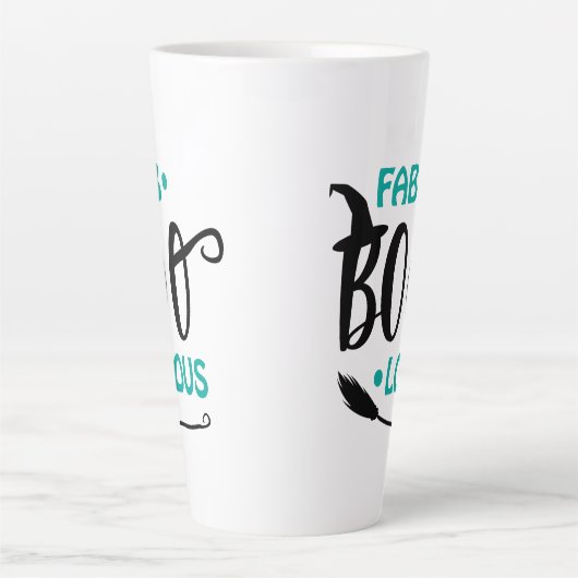 ファブーのハロウィンウィッチブロムスティック カフェラテマグ (正面)