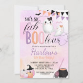 ファブー幽霊パステルハロウィーン誕生日 招待状 (正面)