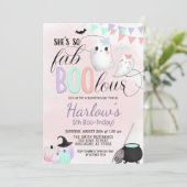 ファブー幽霊パステルハロウィーン誕生日 招待状 (スタンド正面)