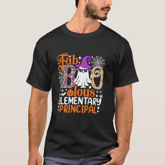 ファブー迷子小学校の校長おかしなハロウィーン Tシャツ (正面)