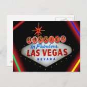 ファブ結婚したルーラスベガス結婚式招待状で ポストカード (正面/裏面)