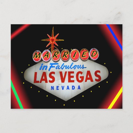 ファブ結婚したルーラスベガス結婚式招待状で ポストカード (正面)