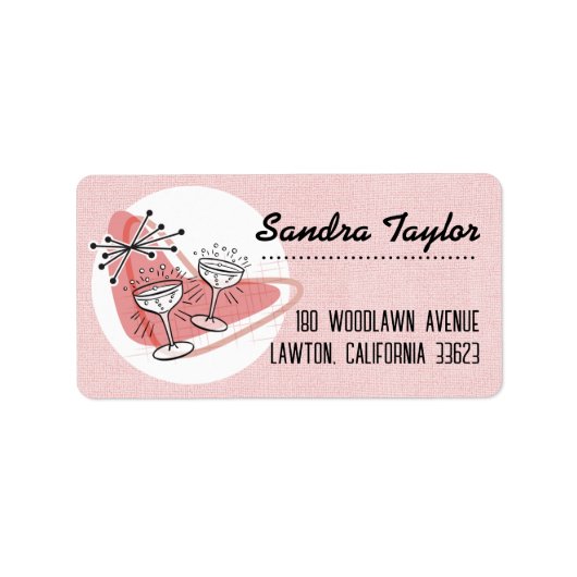 ファブ・フィフティーズ 1950年代風 リターン アドレス ラベル (正面)