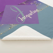 ファベルゲ様モノグラムパープルブルーグラディエント シェルパブランケット (3/4)