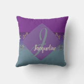 ファベルゲ様モノグラムパープルブルー勾配 クッション (裏面)