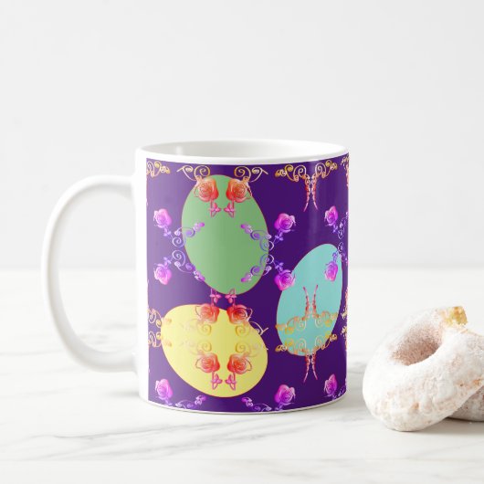 ファベルジュのようなイースターエッグ コーヒーマグカップ (ドーナツ)