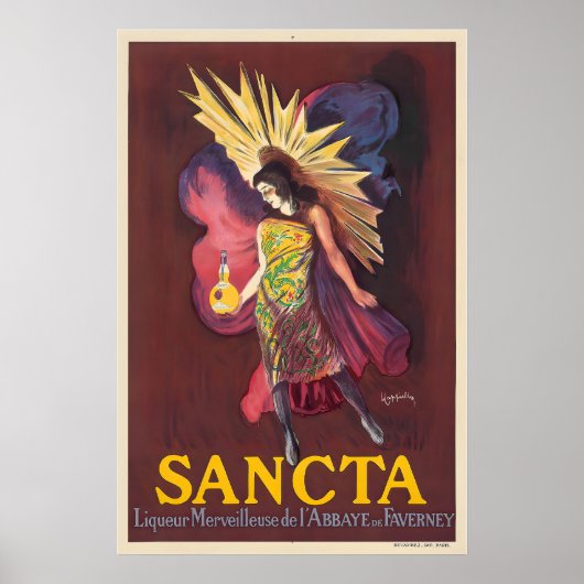 ファベルネー修道院のSancta Liqueur Merveilleuse ポスター (正面)