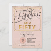 ファボウス·フィフティーバラ金ゴールドパーティの招待状 招待状 (正面)
