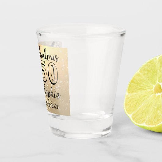 ファボパーソナライズされたウ50誕生日 ショットグラス (右)