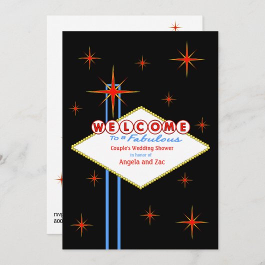 ファボラスベガスナイツウェディングシャワー招待状 招待状 (正面/裏面)