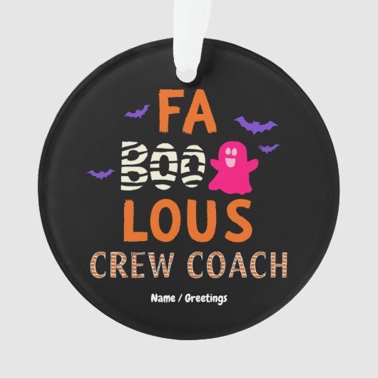 ファボロースクルーコーチハローウィンパーティ幽霊 おもしろい オーナメント (正面)